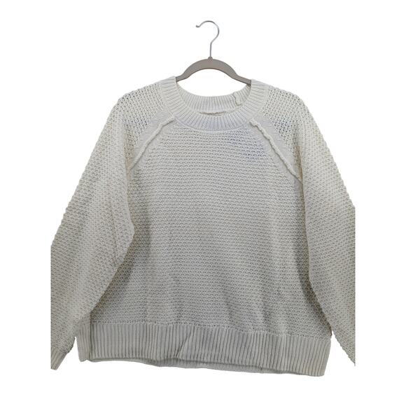 GAP Chunky Loose Knit Sweater XL Cream QLN0253S Marshmallow Textured Everyday - Picture 12 of 13